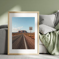 Route 66 Sign Wall Art – Vintage Desert Road Print – Americana Landscape – Printable Digital Download