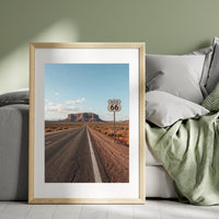 Route 66 Sign Wall Art – Vintage Desert Road Print – Americana Landscape – Printable Digital Download