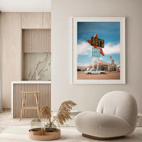 Route 66 Wall Art – Retro Motel Print, Vintage Car Photography, California Road Trip Poster, Travel Decor Digital Download
