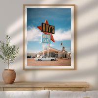 Route 66 Wall Art – Retro Motel Print, Vintage Car Photography, California Road Trip Poster, Travel Decor Digital Download