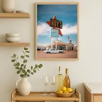 Route 66 Wall Art – Retro Motel Print, Vintage Car Photography, California Road Trip Poster, Travel Decor Digital Download