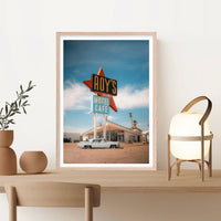 Route 66 Wall Art – Retro Motel Print, Vintage Car Photography, California Road Trip Poster, Travel Decor Digital Download