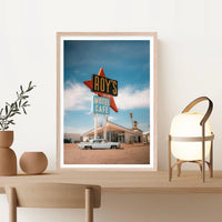 Route 66 Wall Art – Retro Motel Print, Vintage Car Photography, California Road Trip Poster, Travel Decor Digital Download