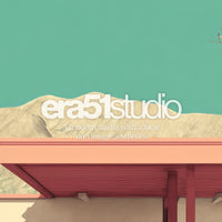 Vintage Route 66 Gas Station - Original Mid-Century Modern Minimalist Wall Art - Printable Digital Download
