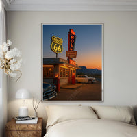 retro diner print arizona desert wall art route 66 poster 80s vintage car art sunset poster dream print usa aesthetic 60s american wall art