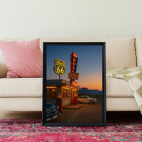 retro diner print arizona desert wall art route 66 poster 80s vintage car art sunset poster dream print usa aesthetic 60s american wall art