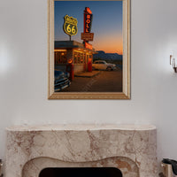 retro diner print arizona desert wall art route 66 poster 80s vintage car art sunset poster dream print usa aesthetic 60s american wall art