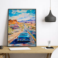 Route 66 watercolor poster Wall Art Route 66 Wall Hanging Home Décor Route 66 Gift Art Lovers USA Art Lover Gift USA wall art