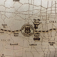 Route 66 Wood Map: Engraved USA Road Trip Décor