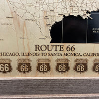 Route 66 Wood Map: Engraved USA Road Trip Décor