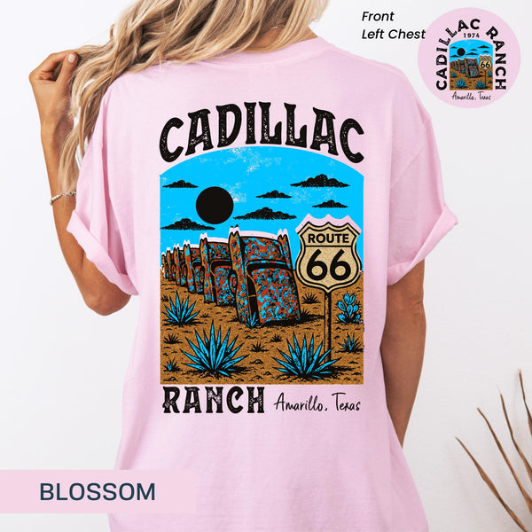 Cadillac Ranch Route 66 T-Shirt: Vintage Texas Road Trip Tee