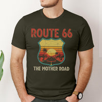 Retro Route 66 Crewneck Shirt, Road Trip Lovers Tee, Vintage Classic Car Sweatshirt Hoodie