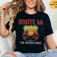 Retro Route 66 Crewneck Shirt, Road Trip Lovers Tee, Vintage Classic Car Sweatshirt Hoodie