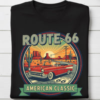 Route 66 T-Shirt | Car Lover Gift for Men | Vintage Graphic Tee
