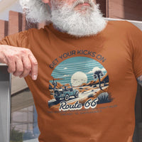Route 66 Get Your Kicks on Route 66 Unisex Short Sleeve T-Shirt - Historic Highway, The Mother Road, Desert, Off-Road Vehicle, Iconic Gift