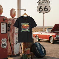 Route 66 T-Shirt | Car Lover Gift for Men | Vintage Graphic Tee