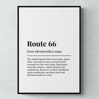Route 66 Definition Print, Funny USA Wall Art, American Home Decor, Travel Gift | Printable Digital Download