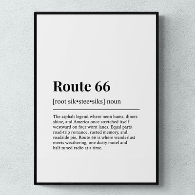 Route 66 Definition Print, Funny USA Wall Art, American Home Decor, Travel Gift | Printable Digital Download