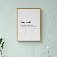 Route 66 Definition Print, Funny USA Wall Art, American Home Decor, Travel Gift | Printable Digital Download