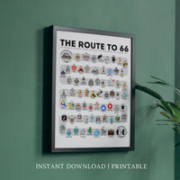 1960 Birthday Poster, Route to 66, 66th Birthday Gift, 66th Bday Party Decor, Road to 66 Years Ago Back In 1960 Print, Born in 1960 Wall Art