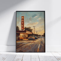 Route 66 Motel Sign Retro Poster Classic American Road Trip 4 Wall Art Print