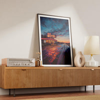 Route 66 Motel Sign Retro Poster Classic American Road Trip 4 Wall Art Print