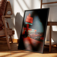 Route 66 Motel Sign Retro Poster Classic American Road Trip 4 Wall Art Print