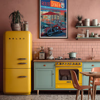 American Diner Poster, Retro Route 66 Wall Art (Digital Download)