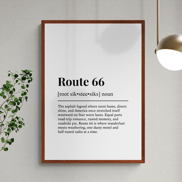 Route 66 Definition Print, Funny USA Wall Art, American Home Decor, Travel Gift | Printable Digital Download