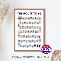 1960 Birthday Poster, Route to 66, 66th Birthday Gift, 66th Bday Party Decor, Road to 66 Years Ago Back In 1960 Print, Born in 1960 Wall Art