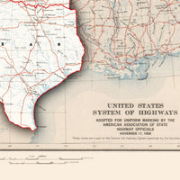 1926 Route 66 Map Art Print, Mother Road, USA (Digital Download) 100th anniversary