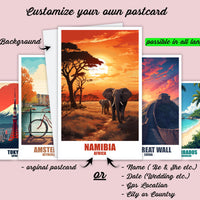 Route 66 Postcard Personalized America Travel Map Route 66 Personalized Gift for Friends Greeting Card Gift Card Holiday Map