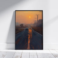 Endless American Road Poster | Retro Route 66 Americana Wall Art Print 4 Piece