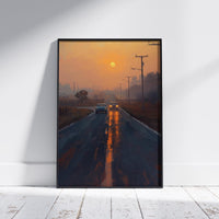 Endless American Road Poster | Retro Route 66 Americana Wall Art Print 4 Piece