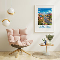 Route 66 Art Print | American Landscape Wall Art (Digital Download Available) Travel USA Poster Print Scenic Gift Tourist
