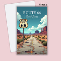 Route 66 Postcard Personalized America Travel Map Route 66 Personalized Gift for Friends Greeting Card Gift Card Holiday Map
