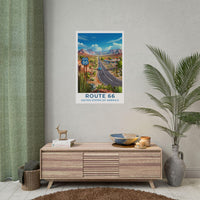 Route 66 Art Print | American Landscape Wall Art (Digital Download Available) Travel USA Poster Print Scenic Gift Tourist
