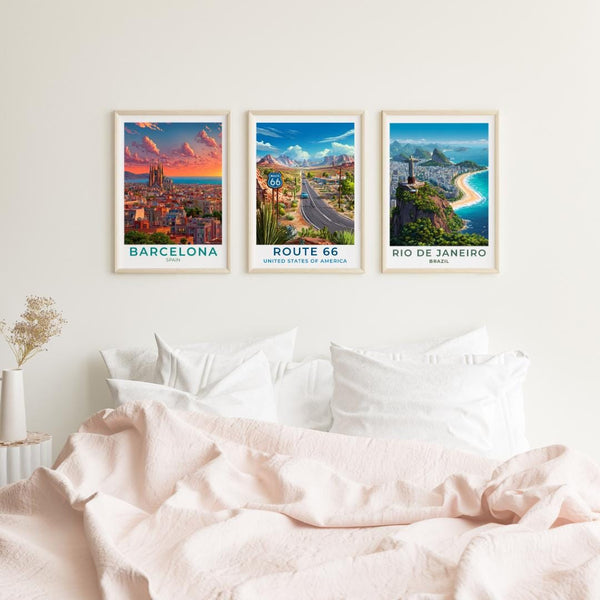 Route 66 Art Print | American Landscape Wall Art (Digital Download Available) Travel USA Poster Print Scenic Gift Tourist
