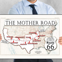 Centennial Route 66 map, large printable poster (instant download)