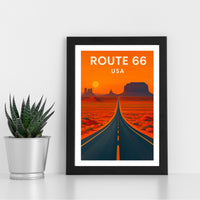 Route 66 Art Print – USA Travel Poster (Digital Download)