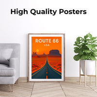 Route 66 Art Print – USA Travel Poster (Digital Download)
