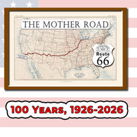 1926 Route 66 map large printable poster wall art (instant download)