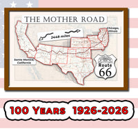 1926 Route 66 map large printable poster of the Mother Road (instant download)