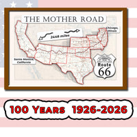1926 Route 66 map large printable poster of the Mother Road (instant download)