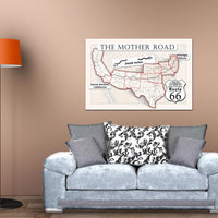1926 Route 66 map large printable poster of the Mother Road (instant download)