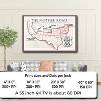1926 Route 66 map large printable poster of the Mother Road (instant download)