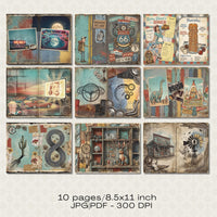 Route 66 Junk Journal Kit - Vintage Digital Download Ephemera - Printable Scrapbook Paper US Letter | 10 Double sided Pages