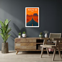 Route 66 Art Print – USA Travel Poster (Digital Download)
