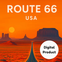 Route 66 Art Print – USA Travel Poster (Digital Download)