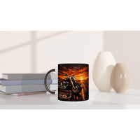 Route 66 Motorcycle Mug – Ceramic Mug with Motorcycle Sunset – Gift for Bikers & Freedom Lovers